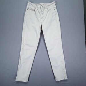 Old Navy O.G. Straight Jeans Womens 4 Off White Excellent High Rise Button Fly